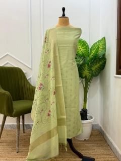 Designer Banarasi massrired Jacquard Unstitched Suit Material