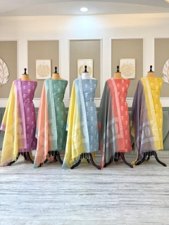 Designer Banarasi massrired Jacquard Unstitched Suit Material